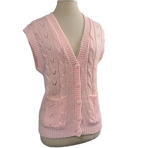 Vintage Pink Knit Sweater Vest